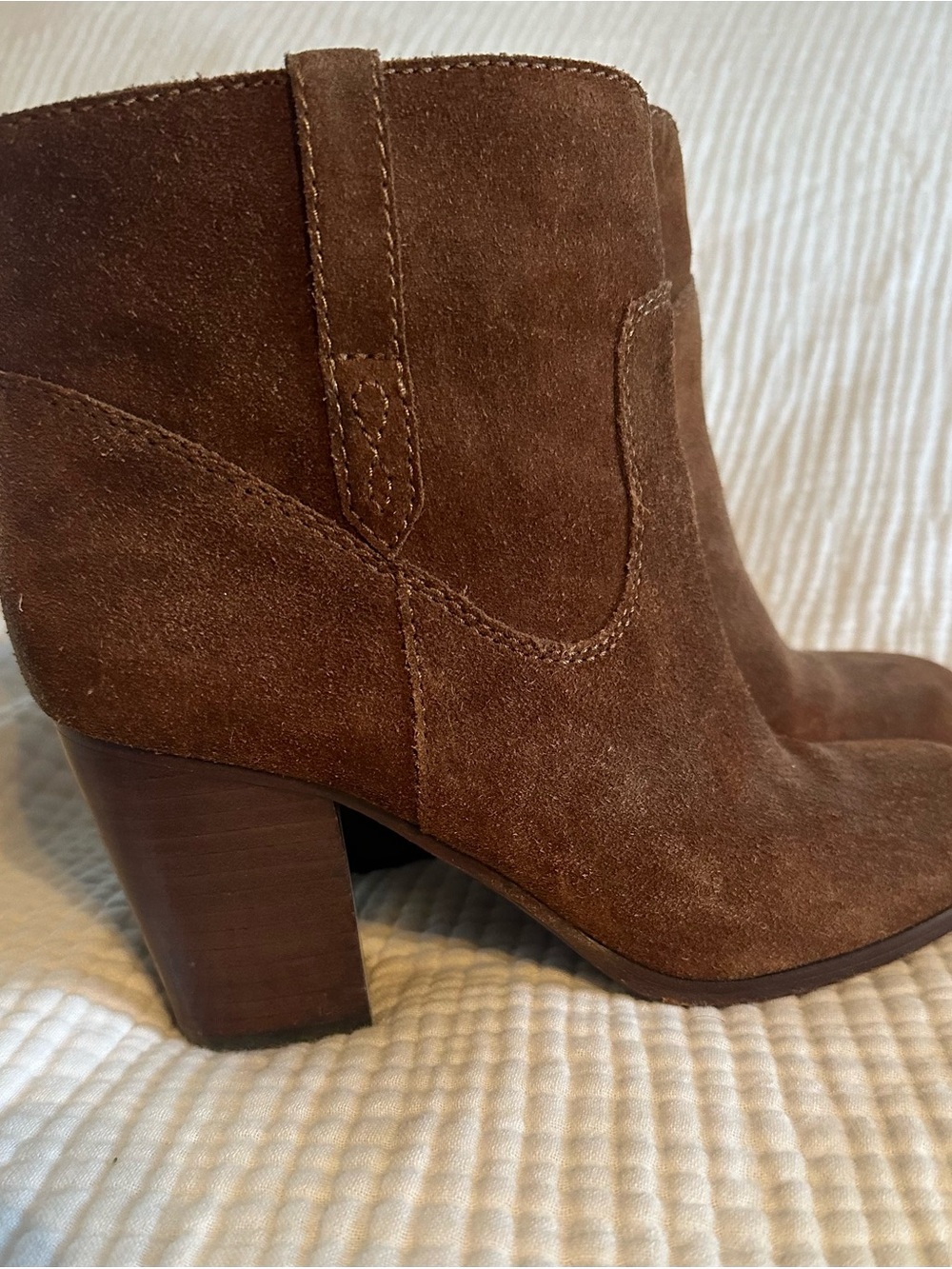 FRYE AND CO. Brown Suede Block-Heel Ankle Booties - Picture 2 of 4